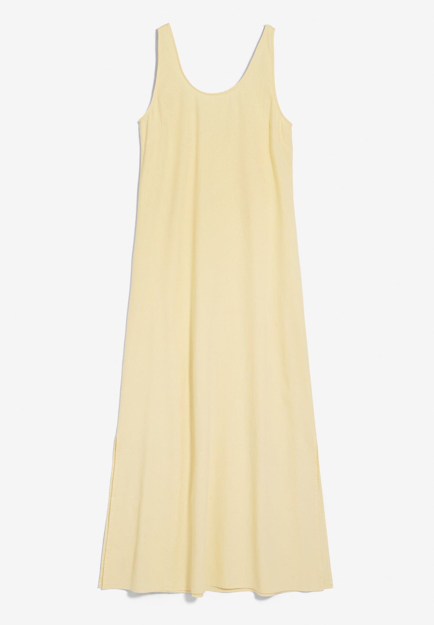 Robe longue jaune en lin et coton bio - nikolinaa lino straw