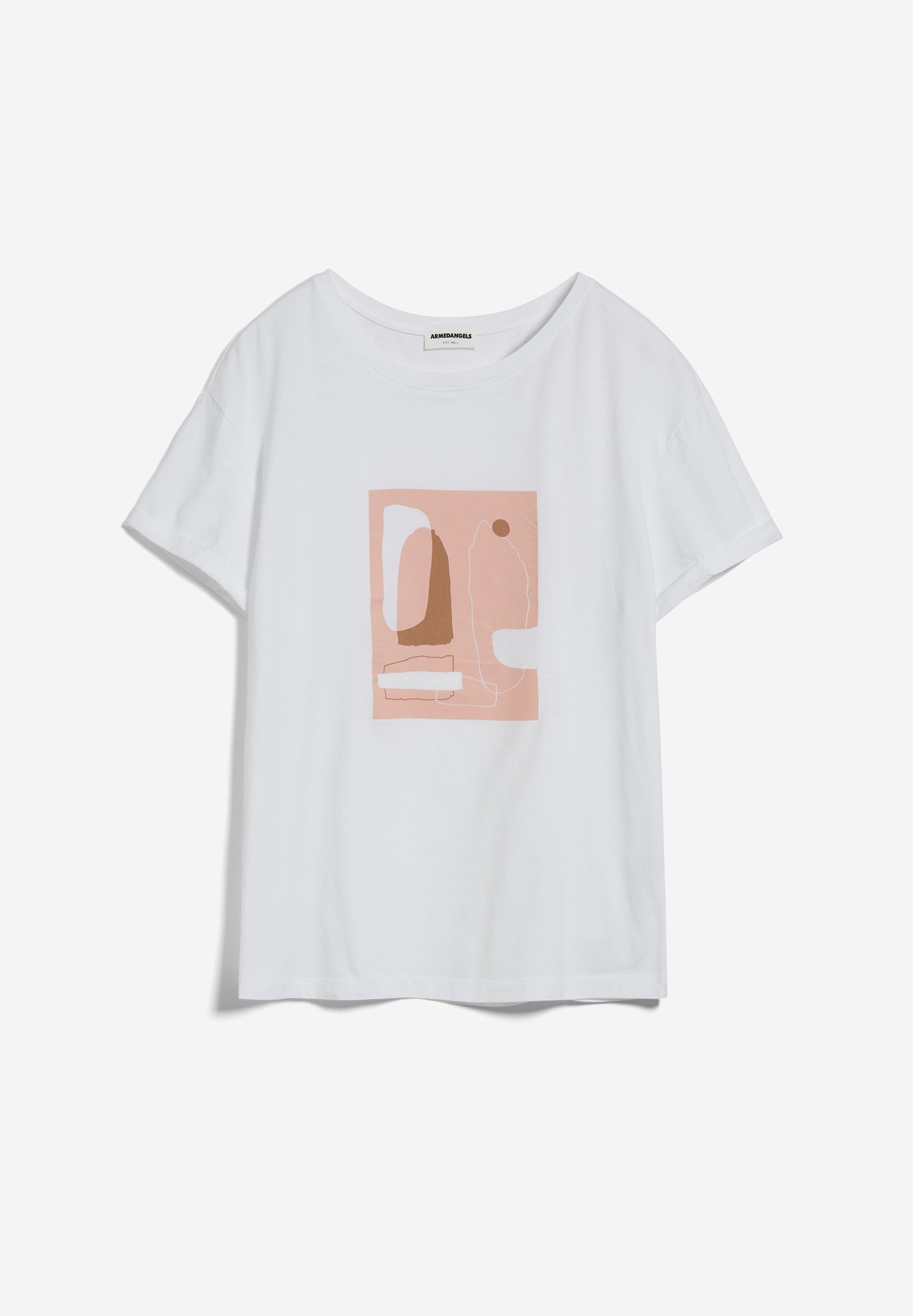 T-shirt blanc en coton bio - nelaa cutted landscape