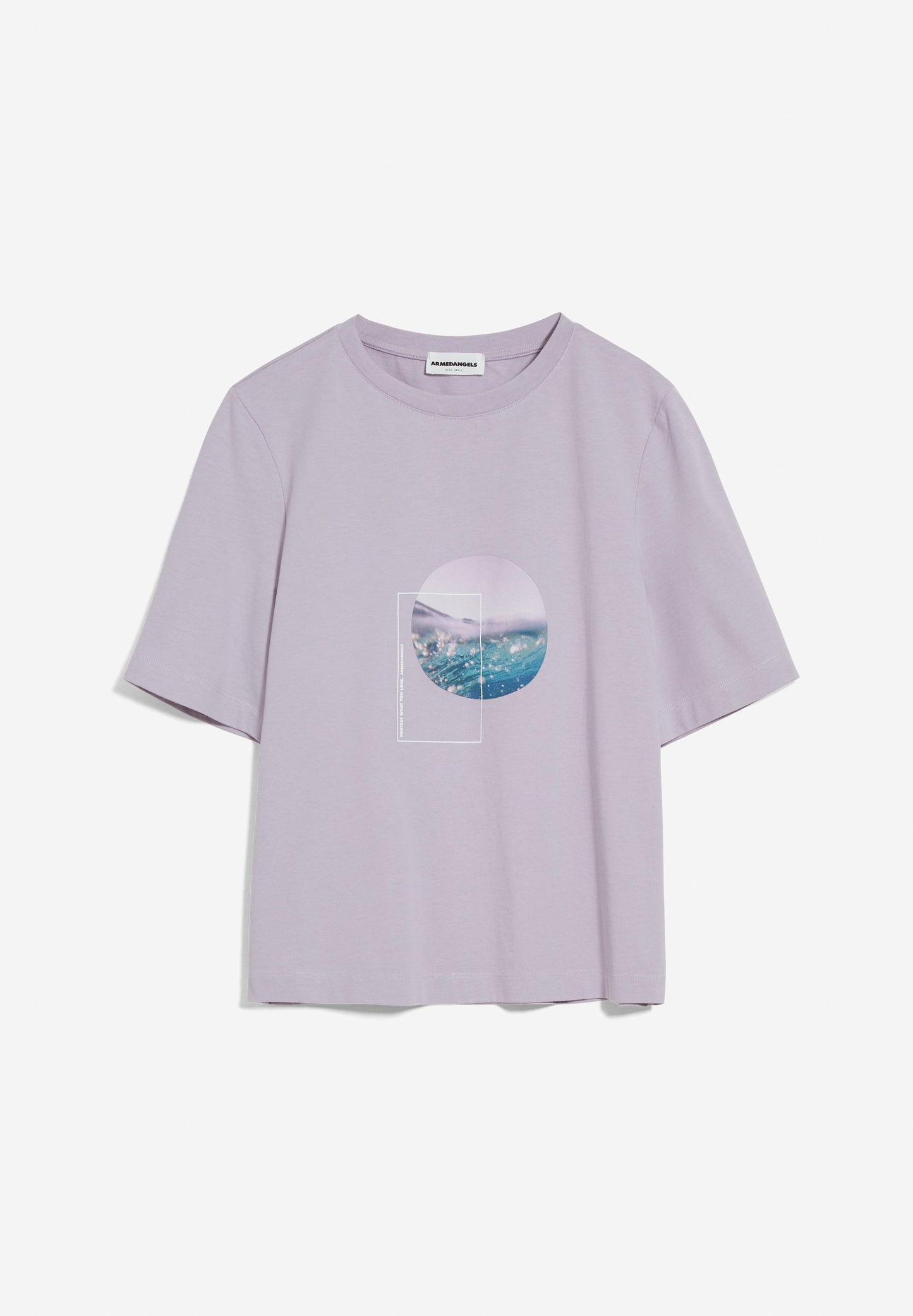 T-shirt ample imprimé lilas en coton bio - layaa diving purple noise