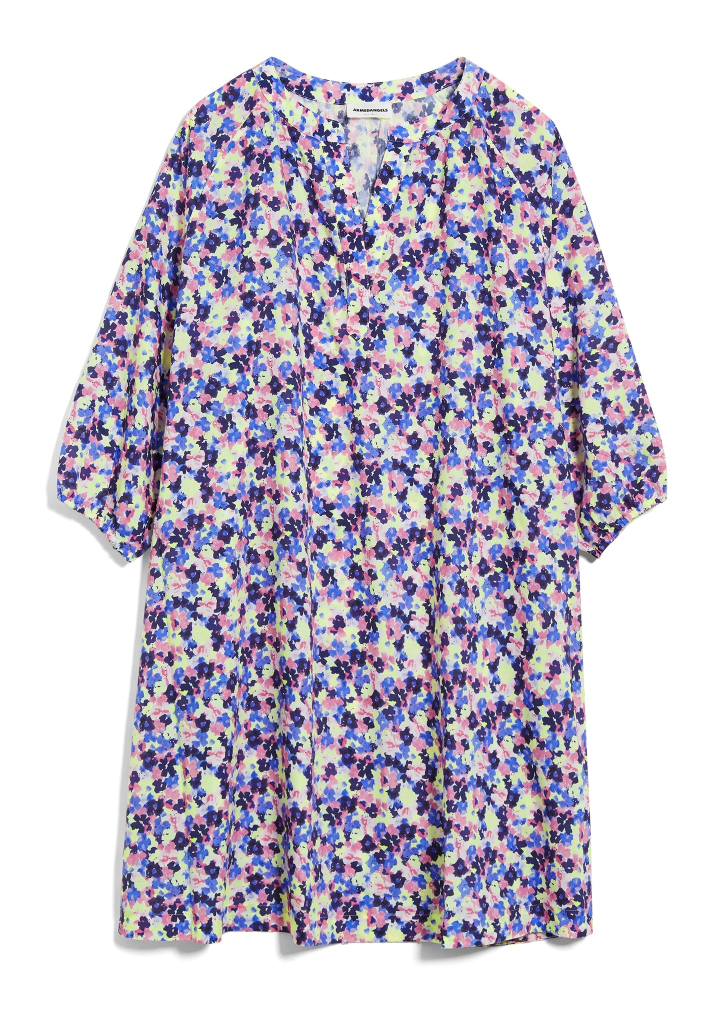 Robe fluide fleurie en tencel - priscaa multi floral light lime