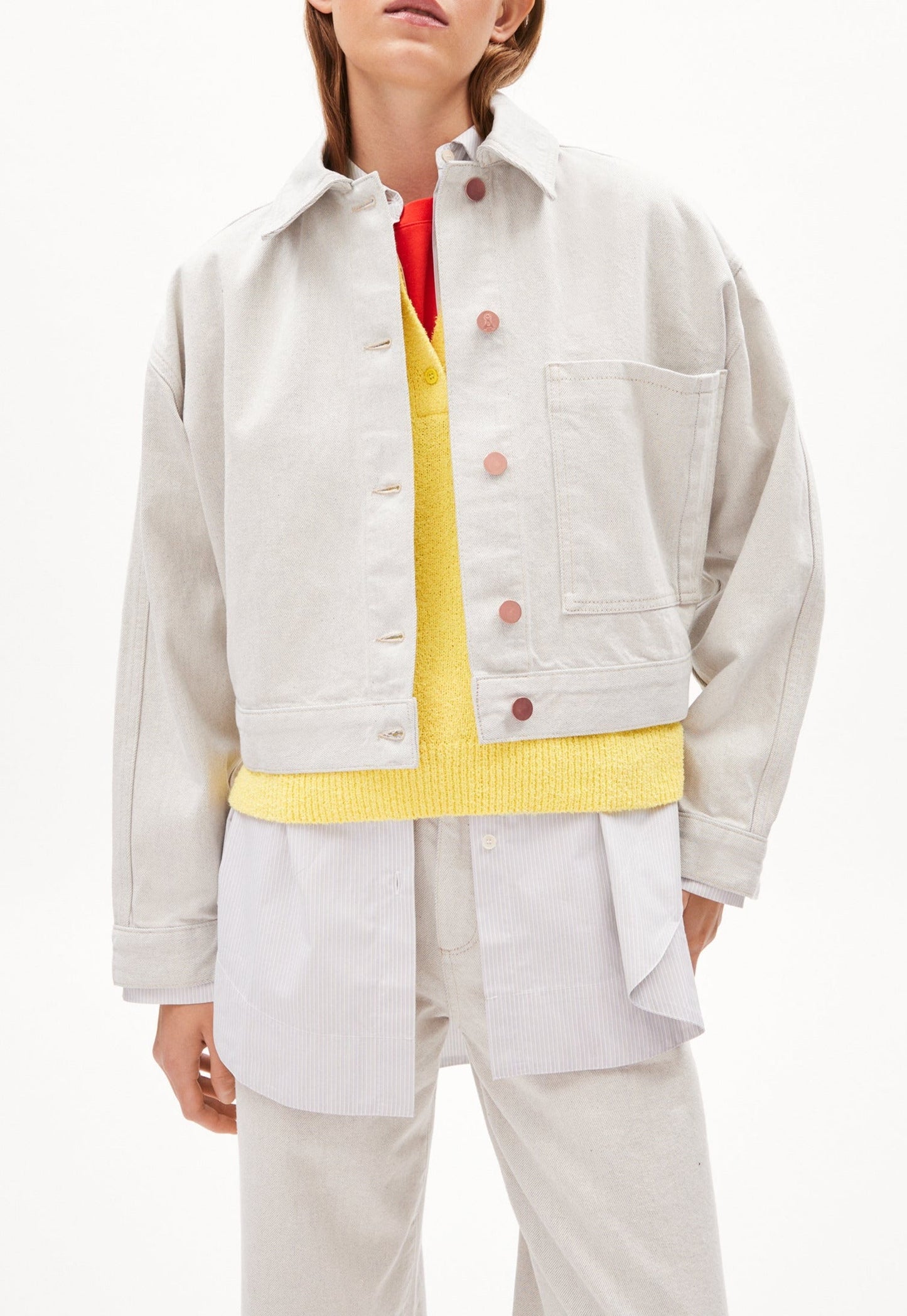 Veste oversize en coton bio et recyclé | gris "fileaa light flint"