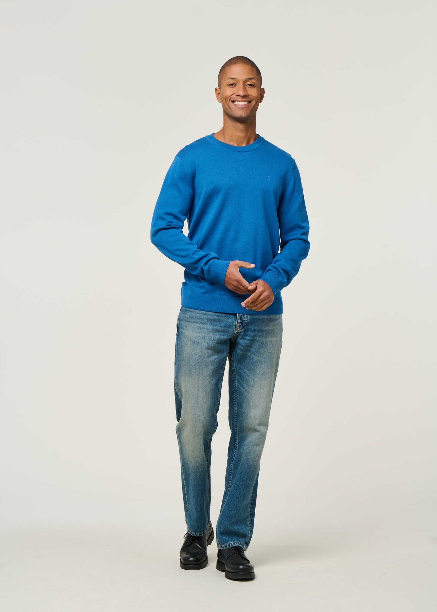 Pull en coton biologique | bleu "loukaa knit sweater - dark morning"