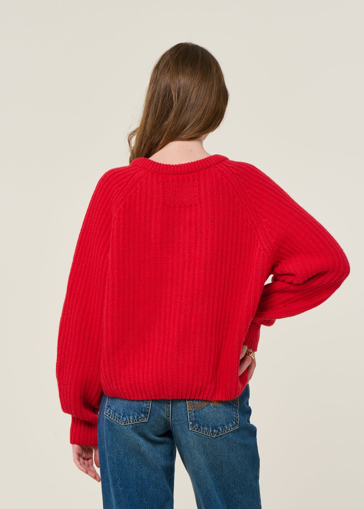 Gilet en laine et coton bio | rouge "selmaa - candy apple"