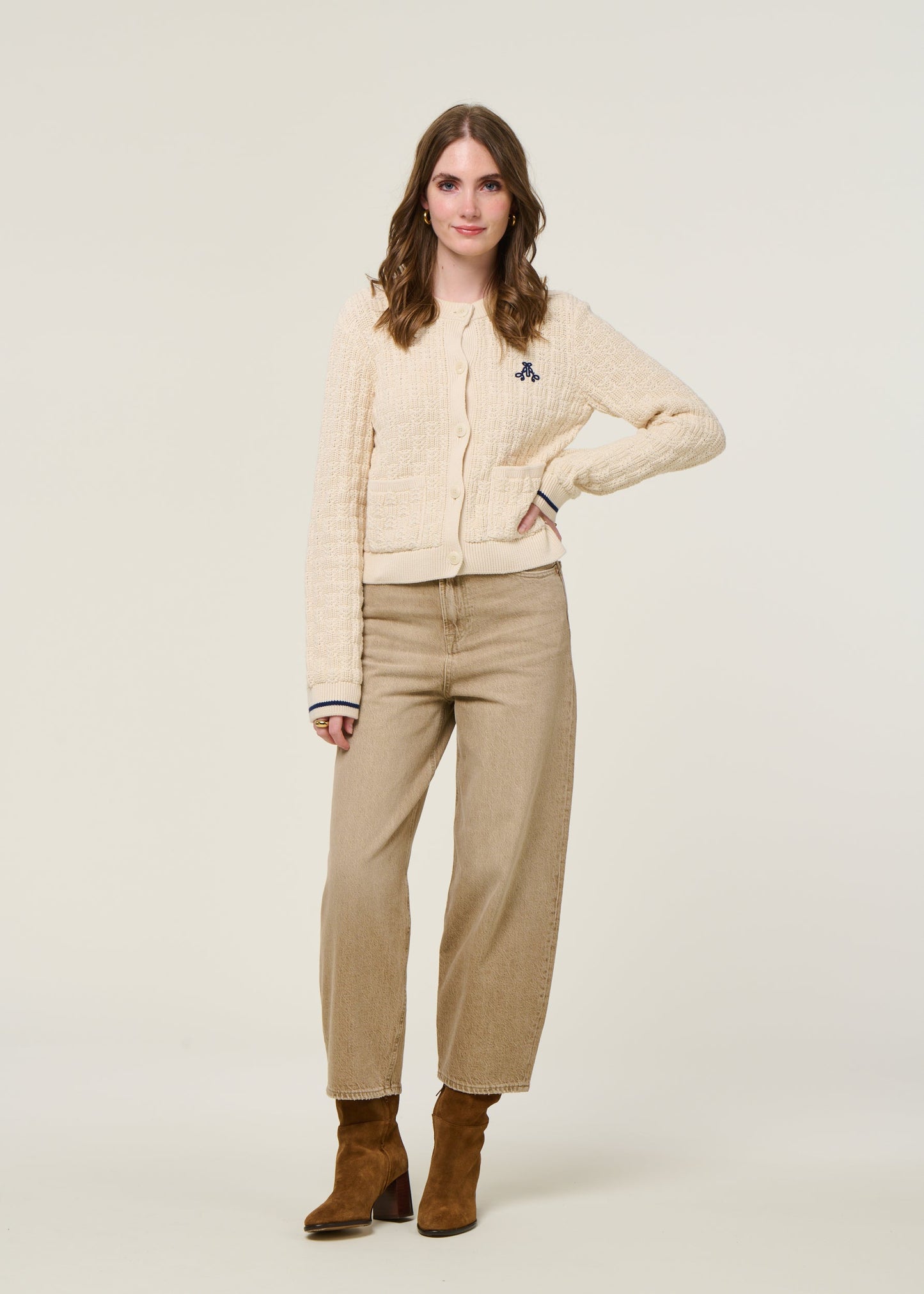 Gilet en coton bio | ecru "juliaanas structure - oatmilk"