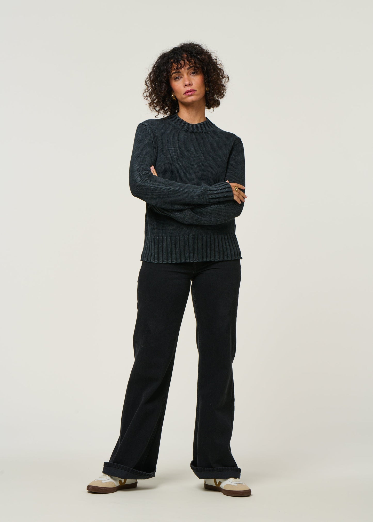 Pull en coton biologique | noir "amaliaas gmt dye - black"