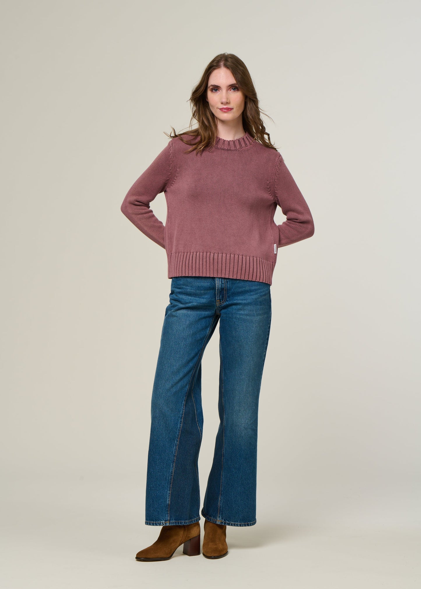 Pull en coton bio | rose "amaliaas gmt dye - dark berry"