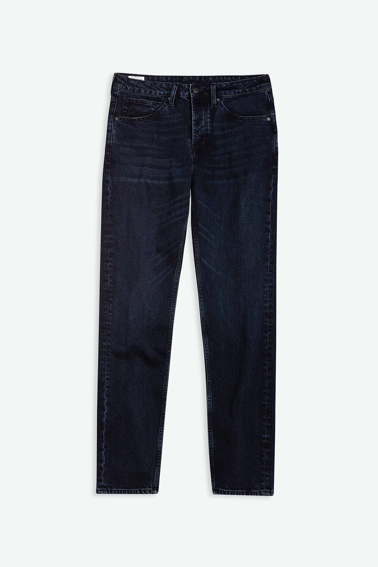 Jean fuselé en coton bio | bleu noir "addo - xavier blue black worn"