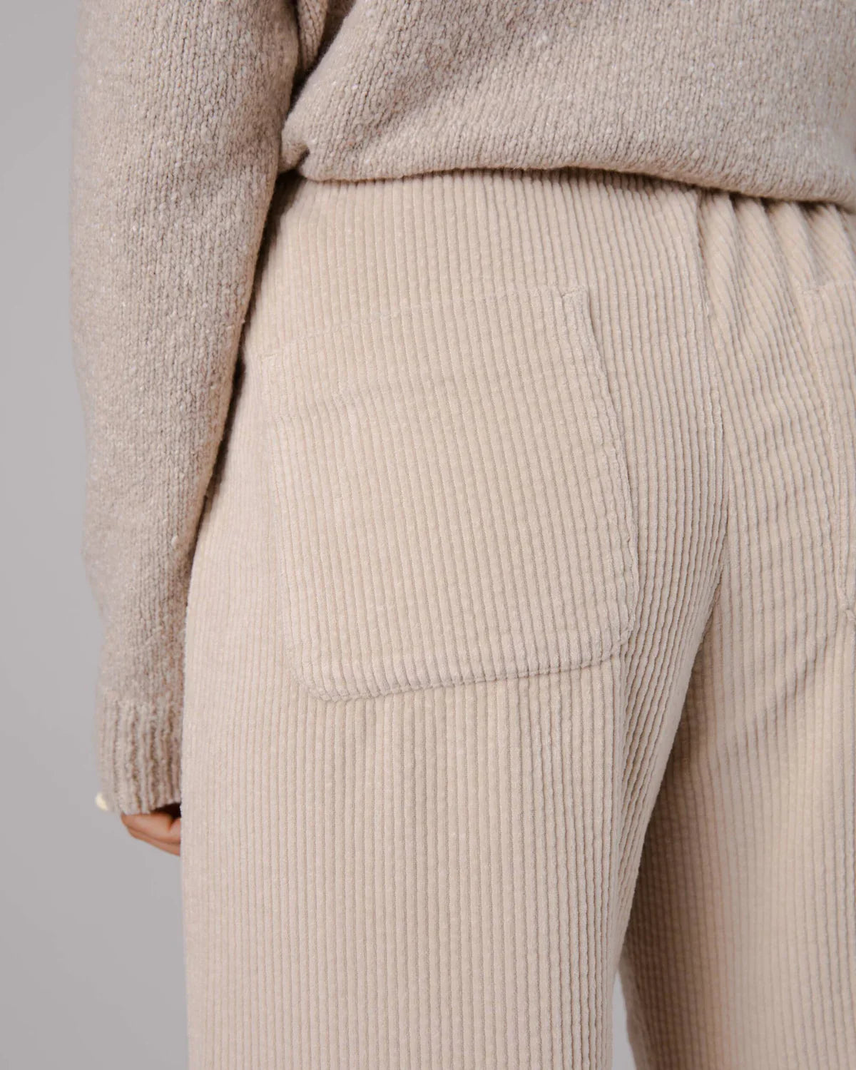 Pantalon ample velours en coton bio | écru "wide leg corduroy pant cream"