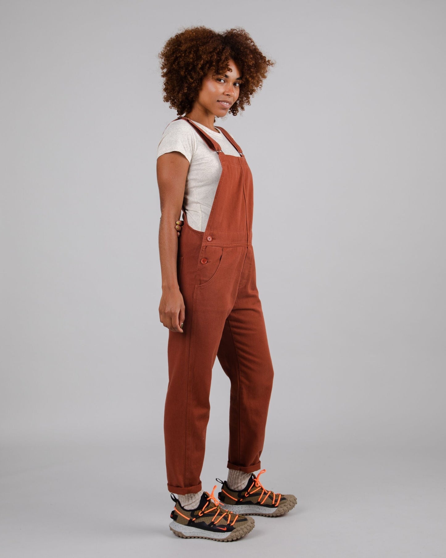Salopette en coton bio | terracotta "workwear overall sequoia"