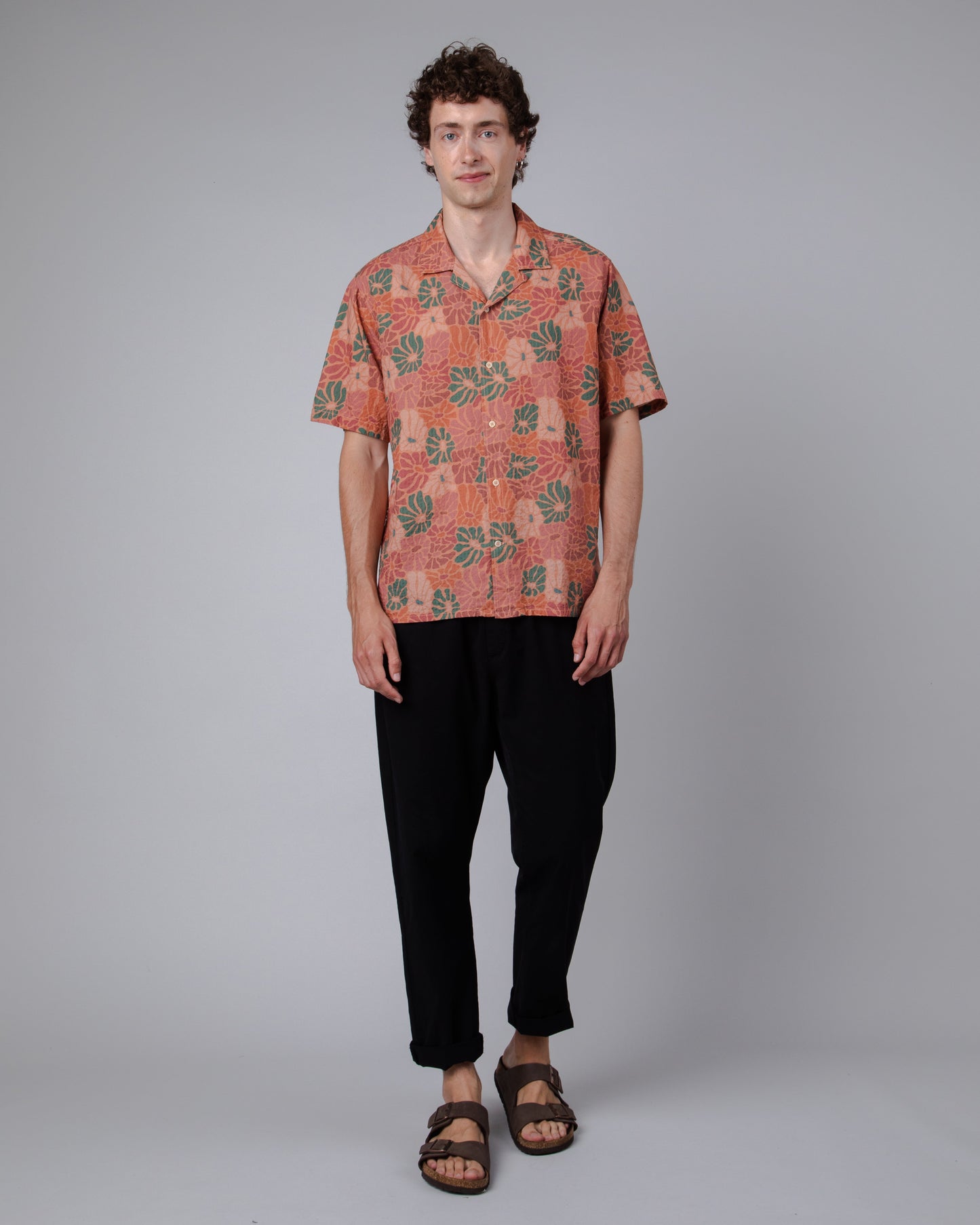 Chemisette en coton bio et ecovero | rose "spring aloha shirt dusty rose pink"
