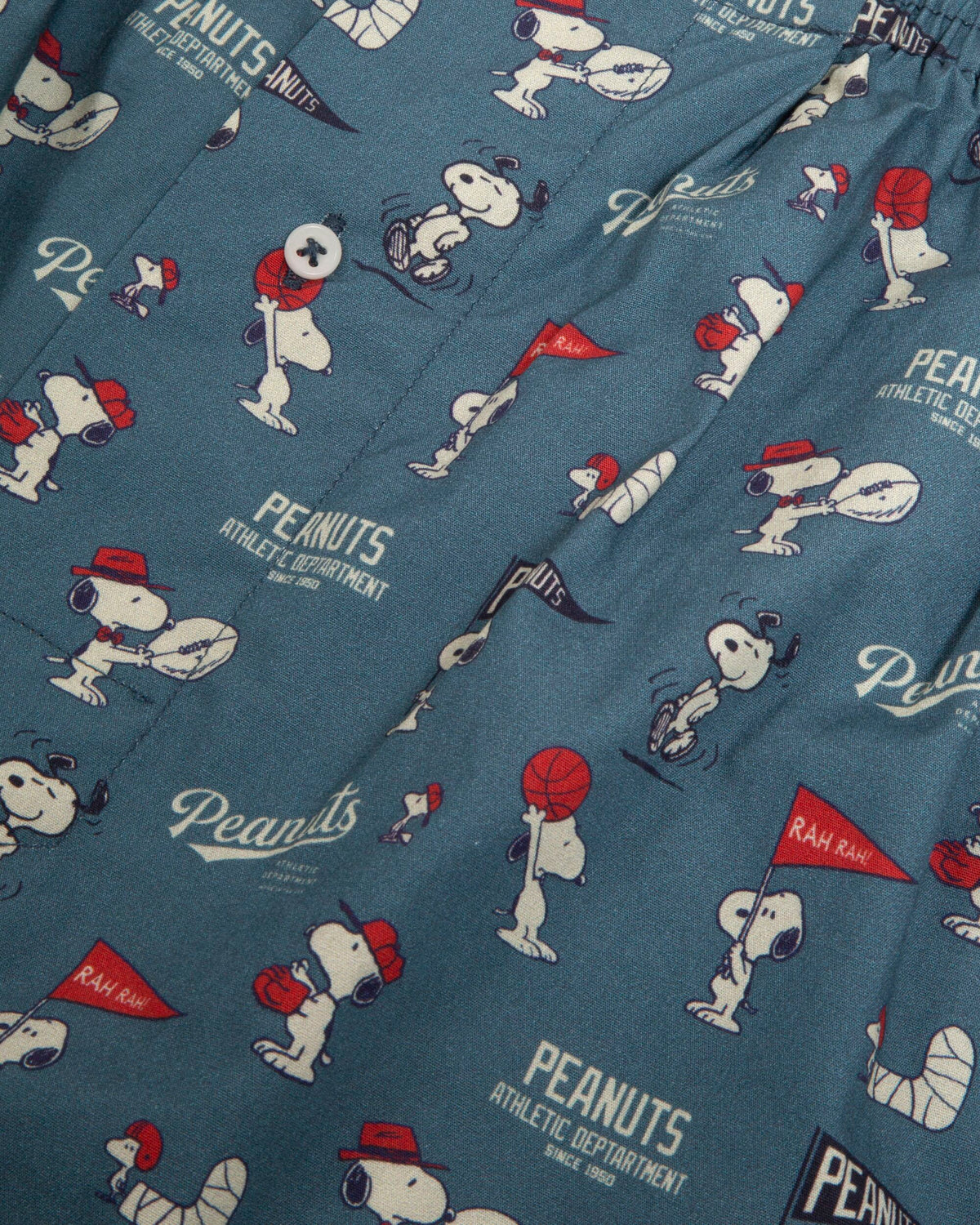Caleçon en coton bio | bleu à motifs "peanuts athletic boxers blue"