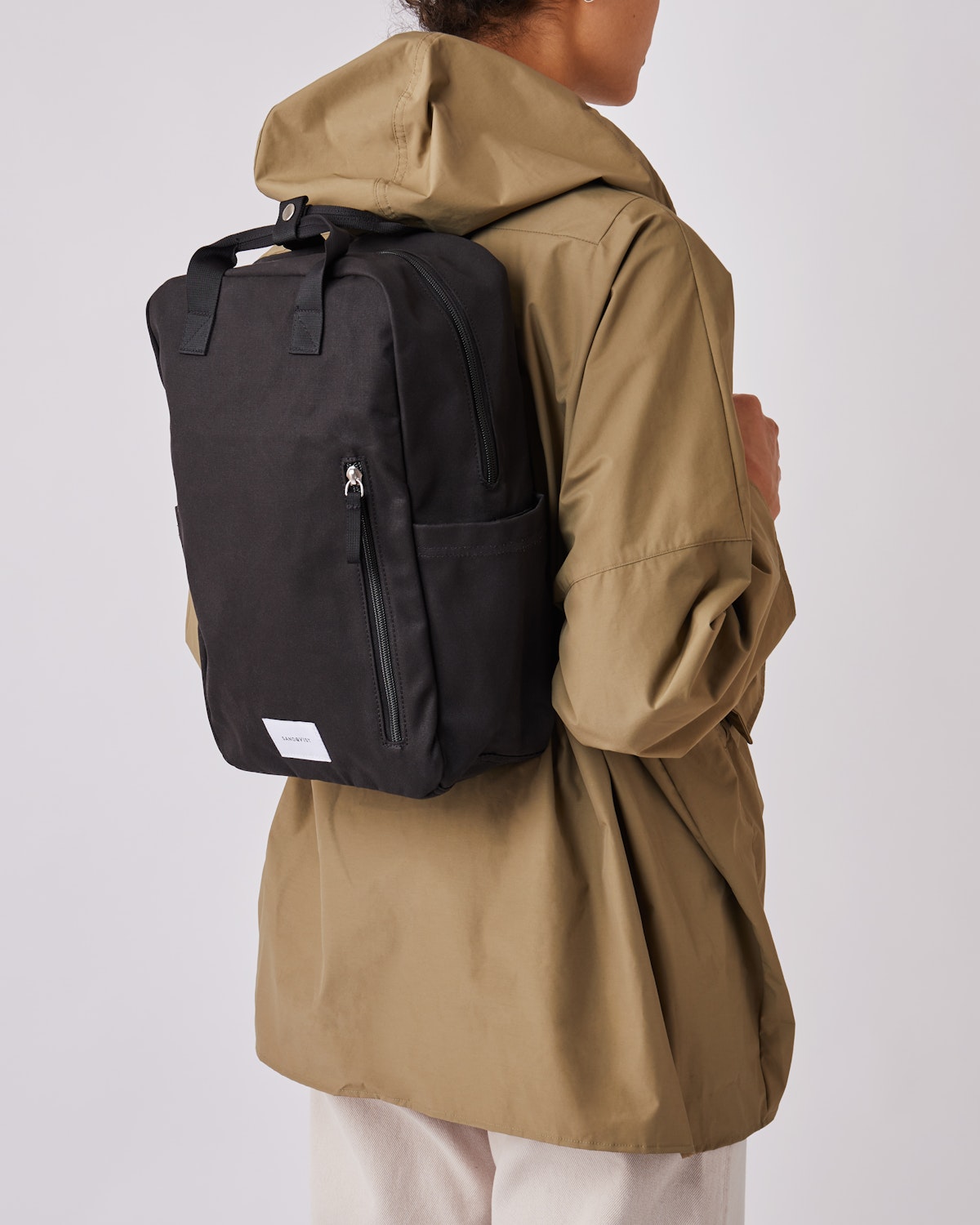 Sac à dos en coton bio et matière recyclée | Noir "knut black"