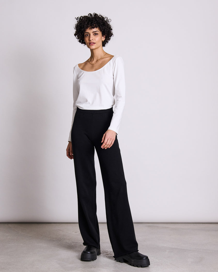 T-shirt manches longues blanc en coton bio - Scoop