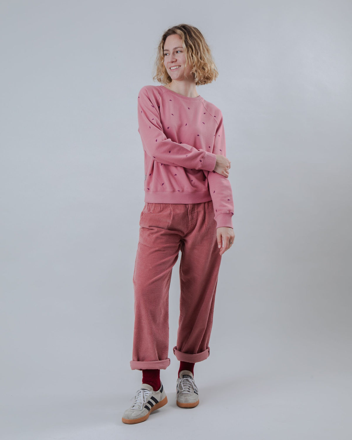 Sweat en coton bio | rose "dusk raglan cotton sweatshirt - rose"