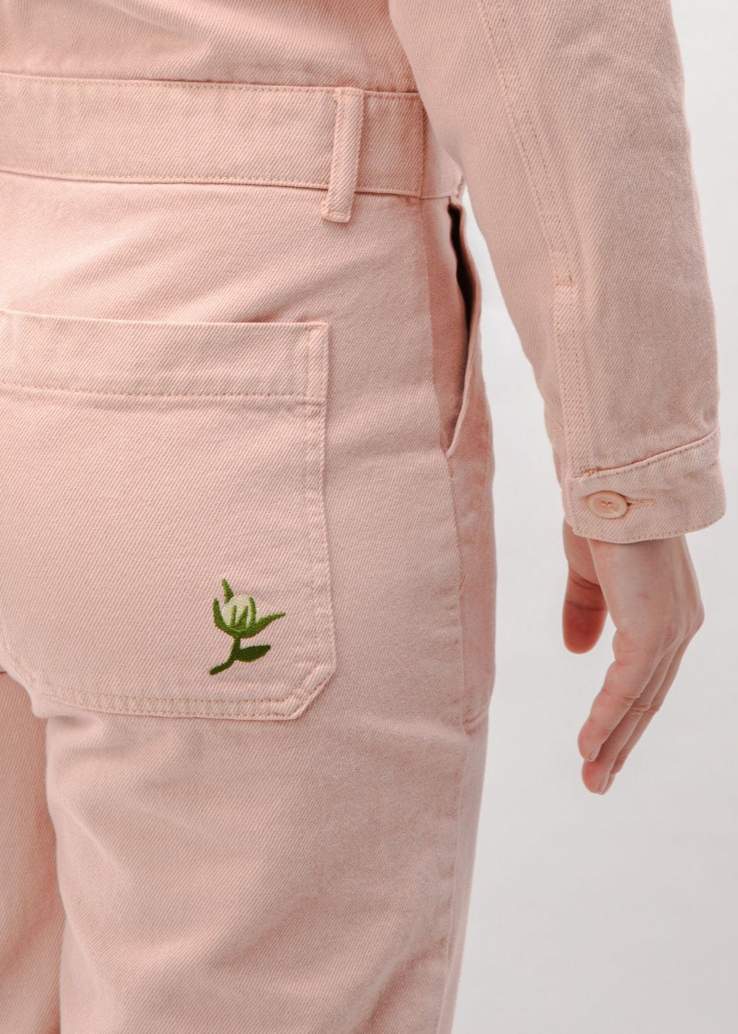 Combinaison en coton biologique | rose "cotton twill boiler suit rose - rose"