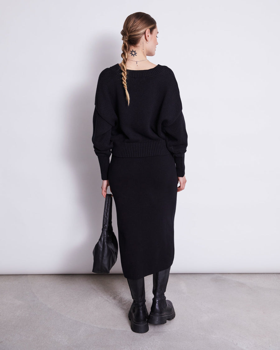 Pull oversize en coton bio | Noir "luz black"