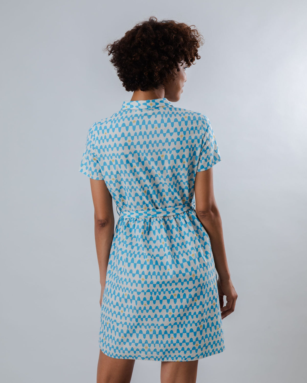 Robe en coton biologique | bleu "Sunset short dress blue - blue"