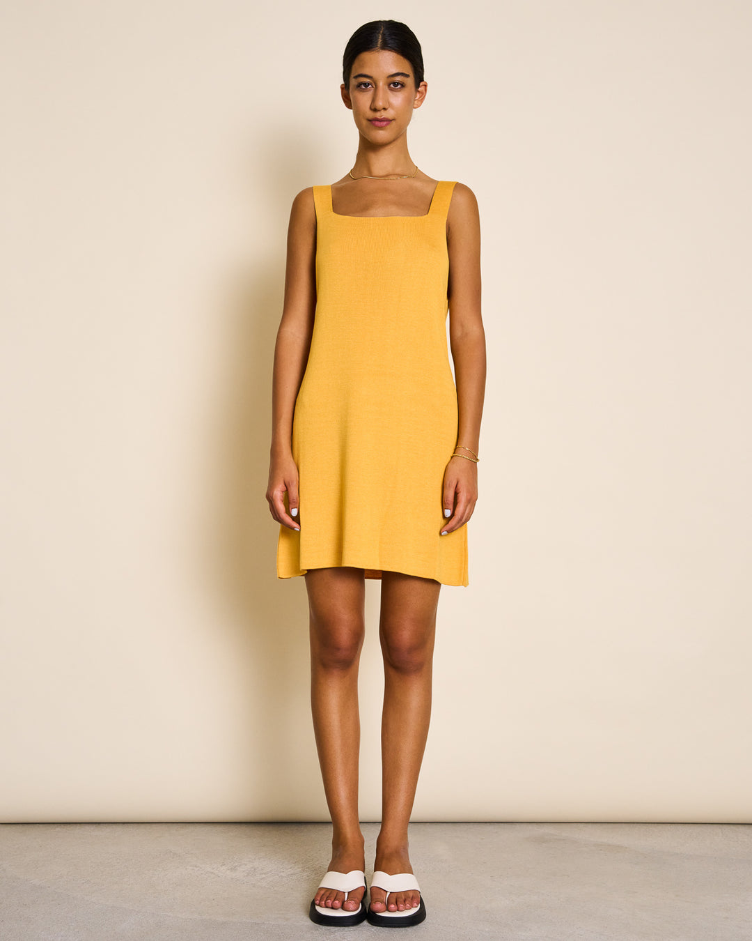 Robe courte orange en Ecovero - LALIM mango