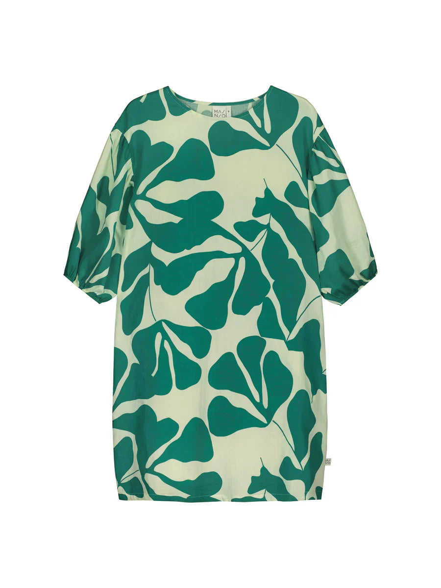 Robe en coton bio | Vert à motifs "greenery tunic sylvan green cadmium green"