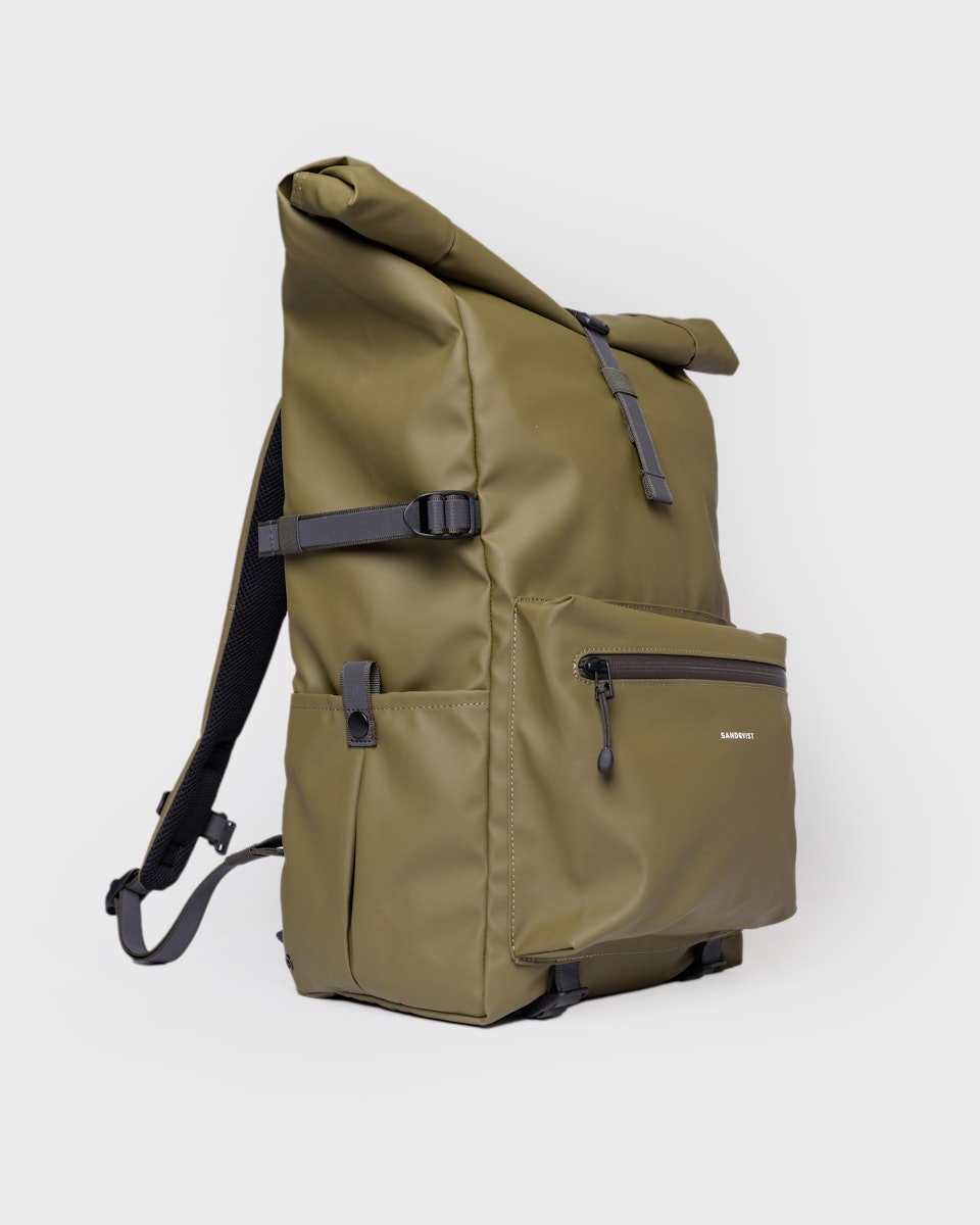 Sac à dos en nylon recyclé | vert "ruben 2.0 - moss green"