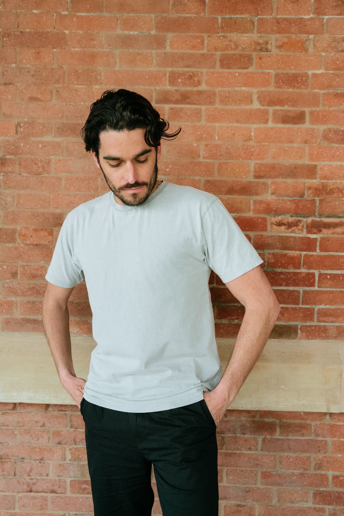 T-shirt gris en coton bio - faded grey