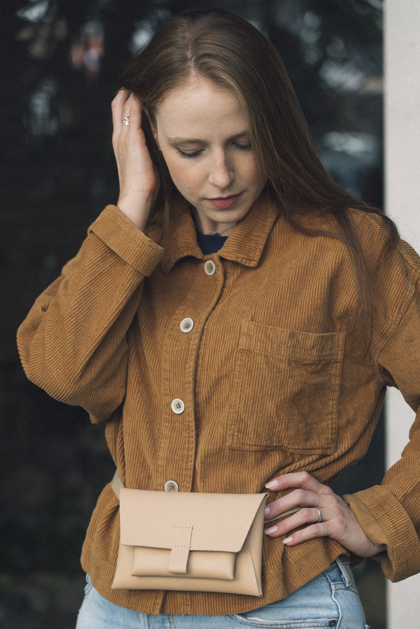 Sac banane beige en cuir recyclé - Kangaroo