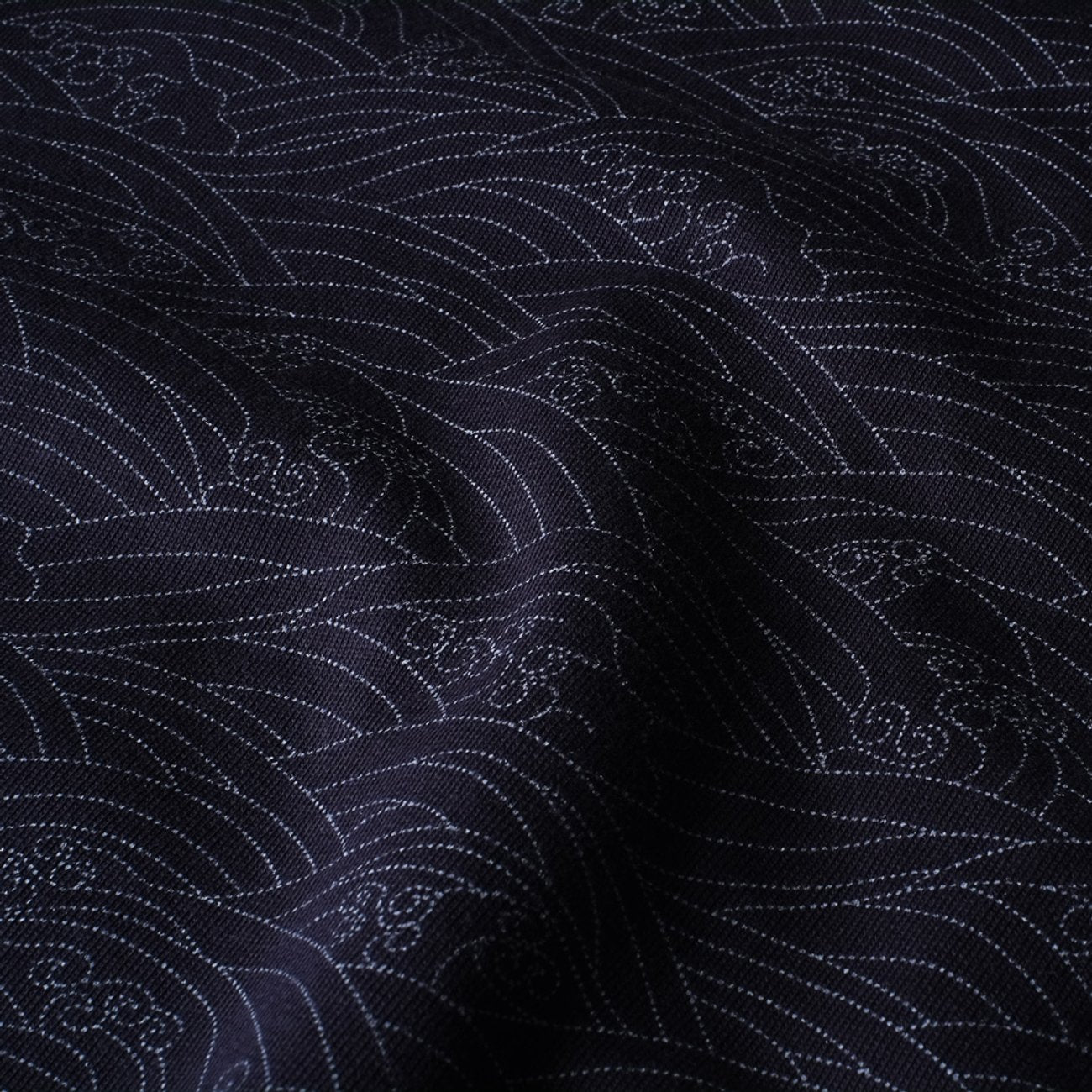 T-shirt marine à motifs en coton bio - lillehammer japanese waves estate blue