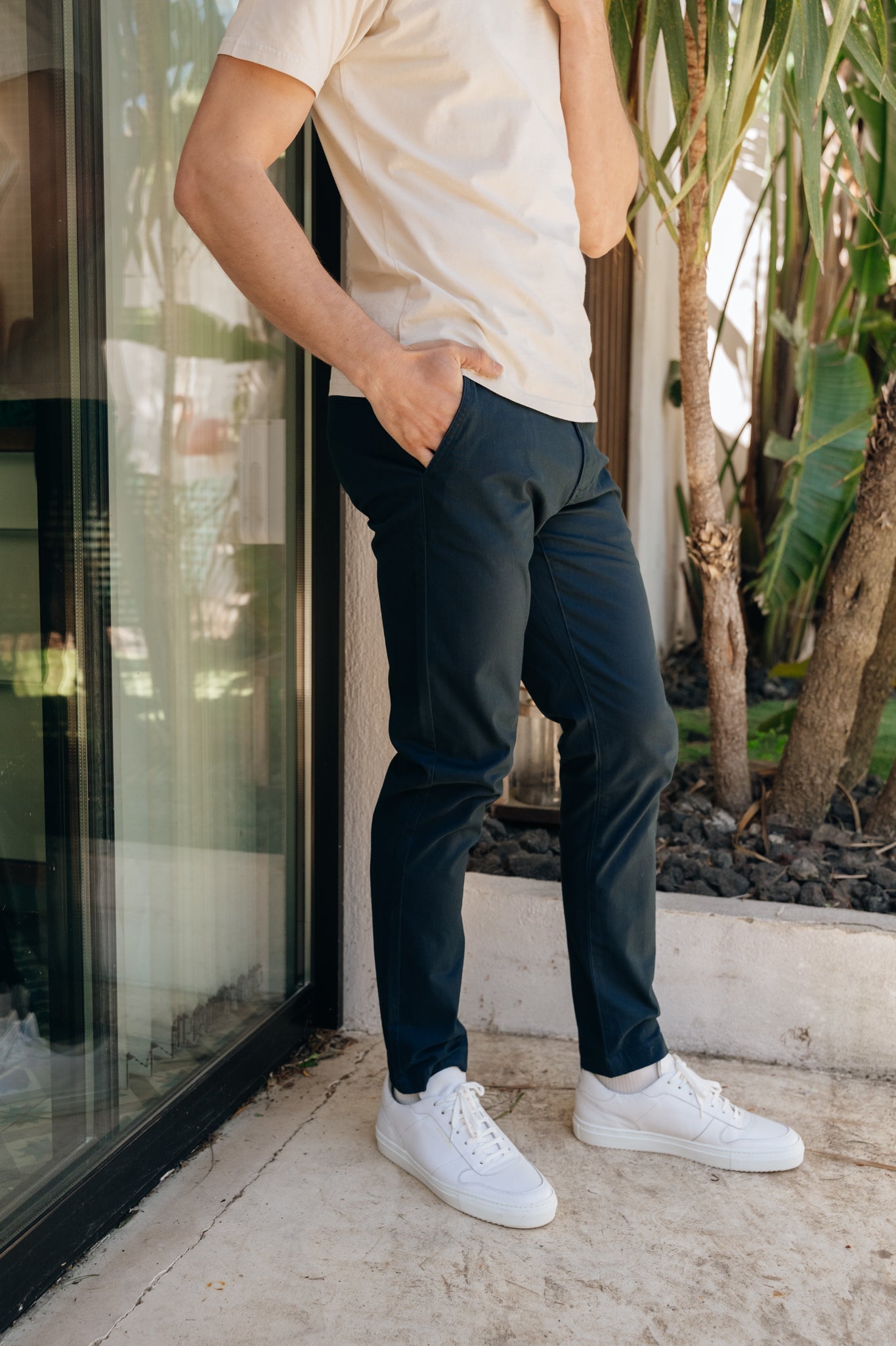 Chino en popeline de coton bio | bleu nuit "chuck total eclipse"