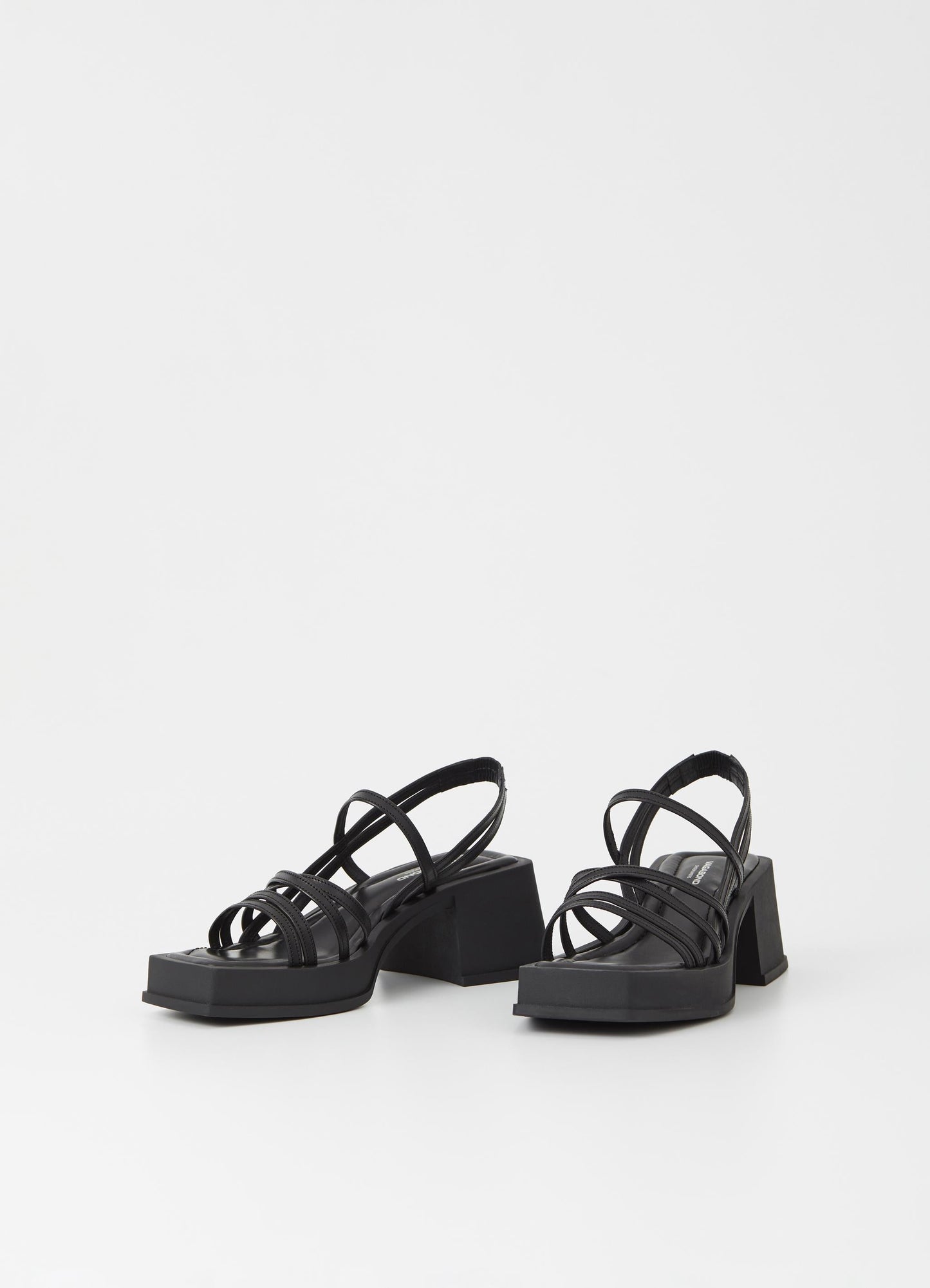 Sandales compensées en cuir certifié | noir "hennie - black"