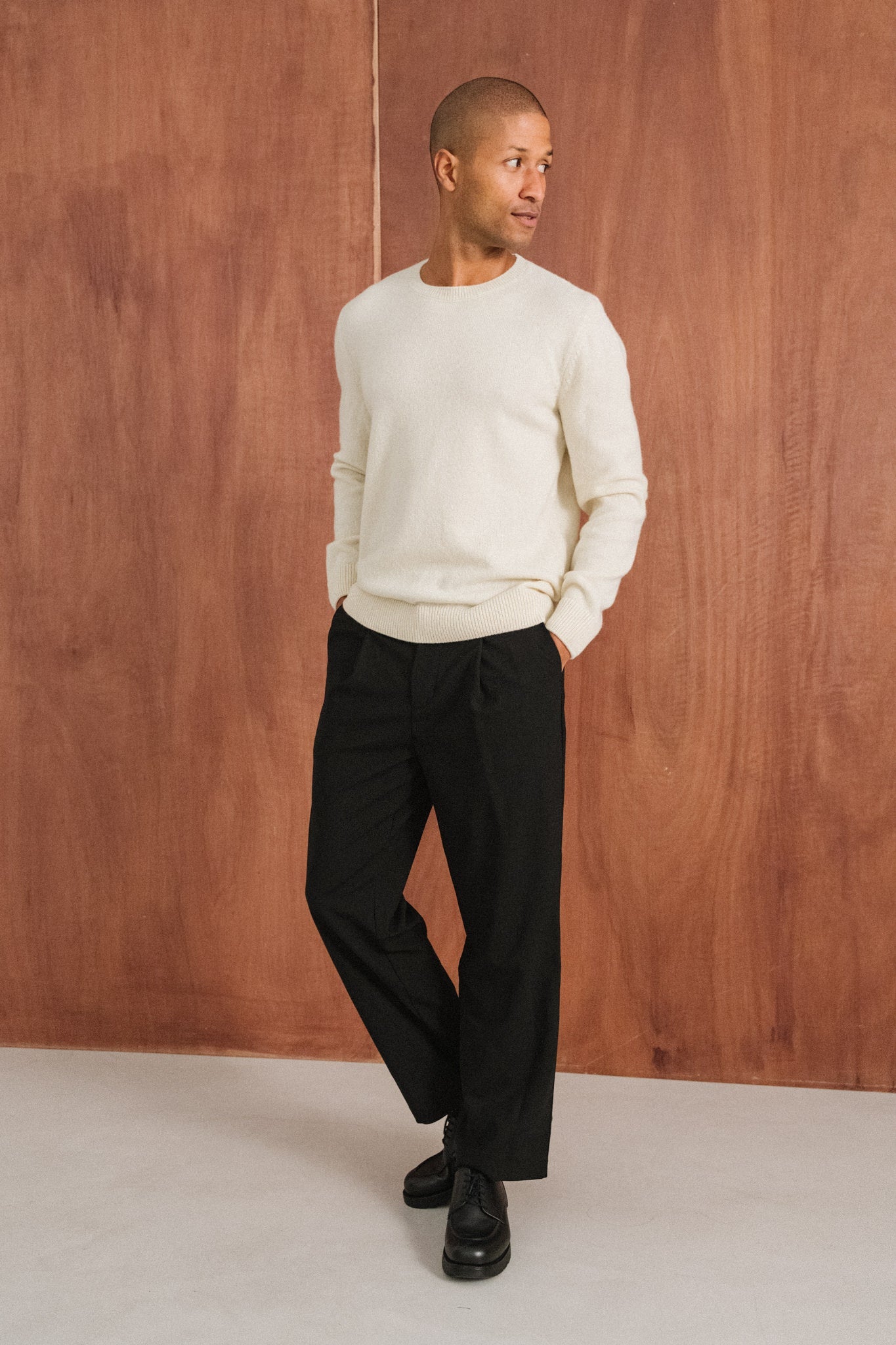 Pull en laine mérinos recyclée | écru