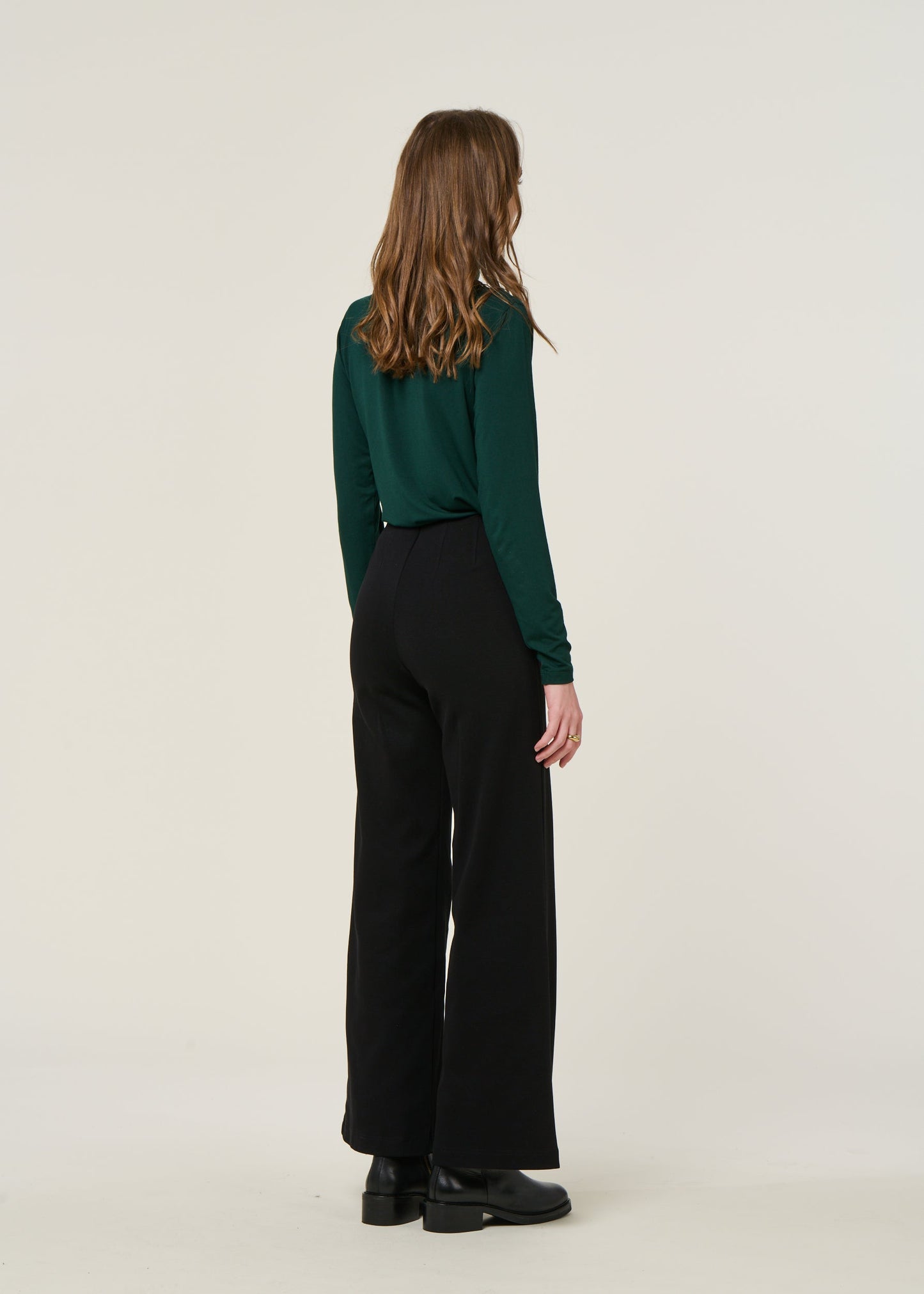 Pantalon evasé en coton bio | noir "kohra - black"