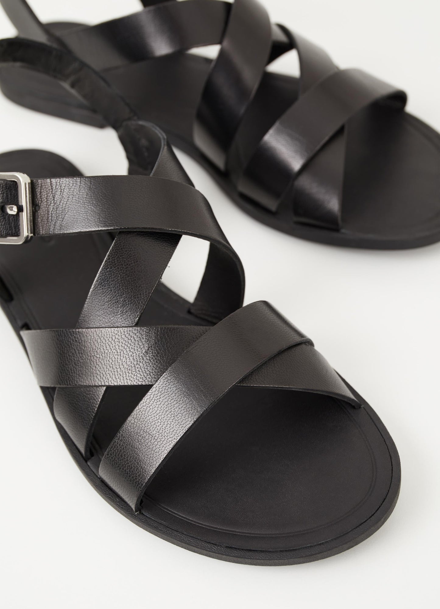 Sandales à brides en cuir certifié | Noir "tia 2.0 black"