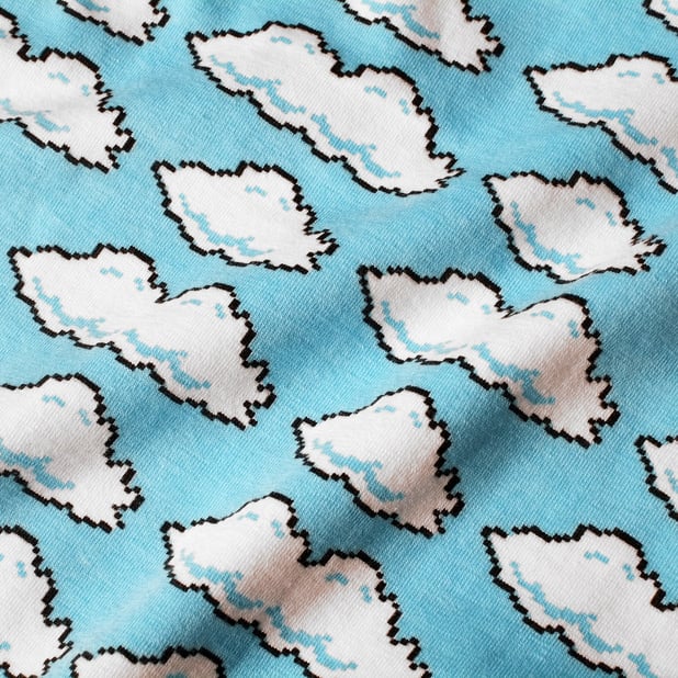 T-shirt bleu ciel à motifs en coton bio - hamra clouds light blue