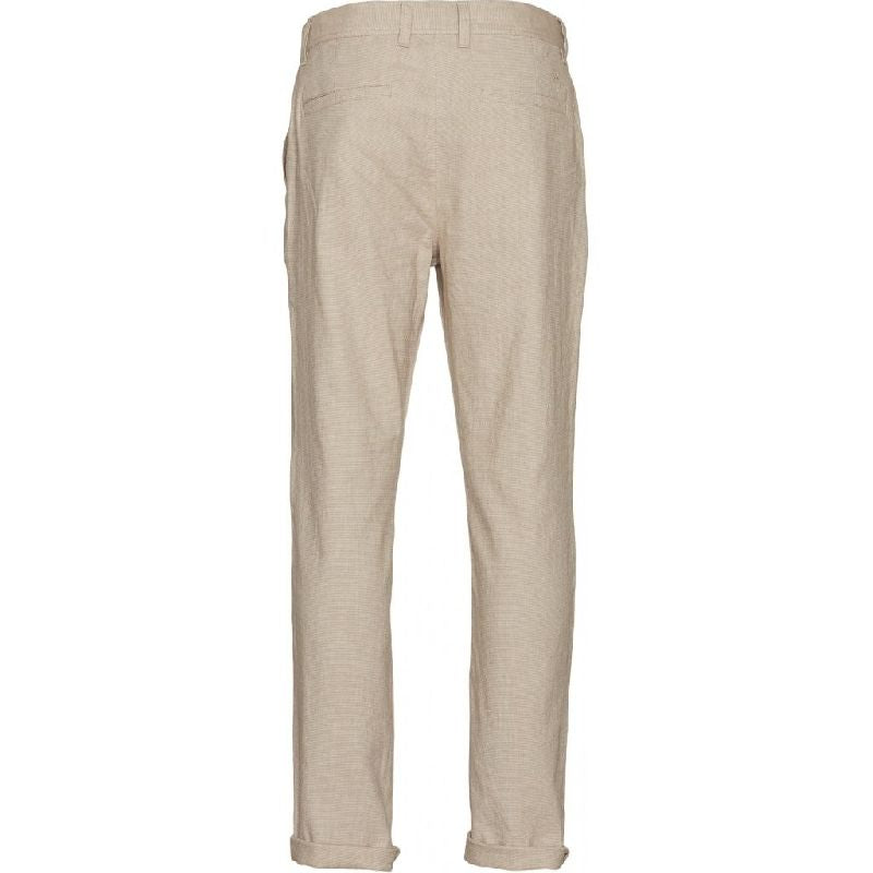 Chino droit beige en coton et lin bio - chuck