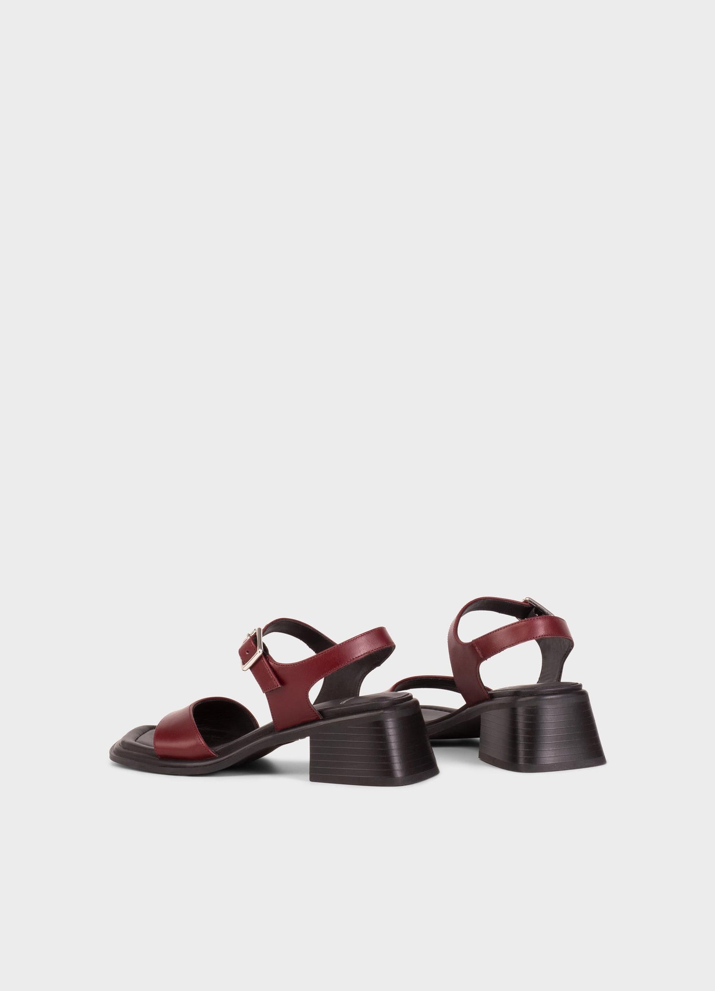 Sandales en cuir certifié | rouge “ines - cherry”
