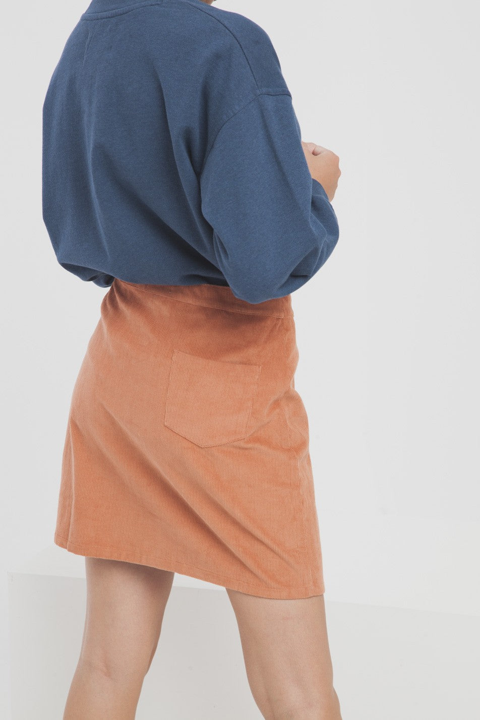 Jupe courte orange en coton biologique