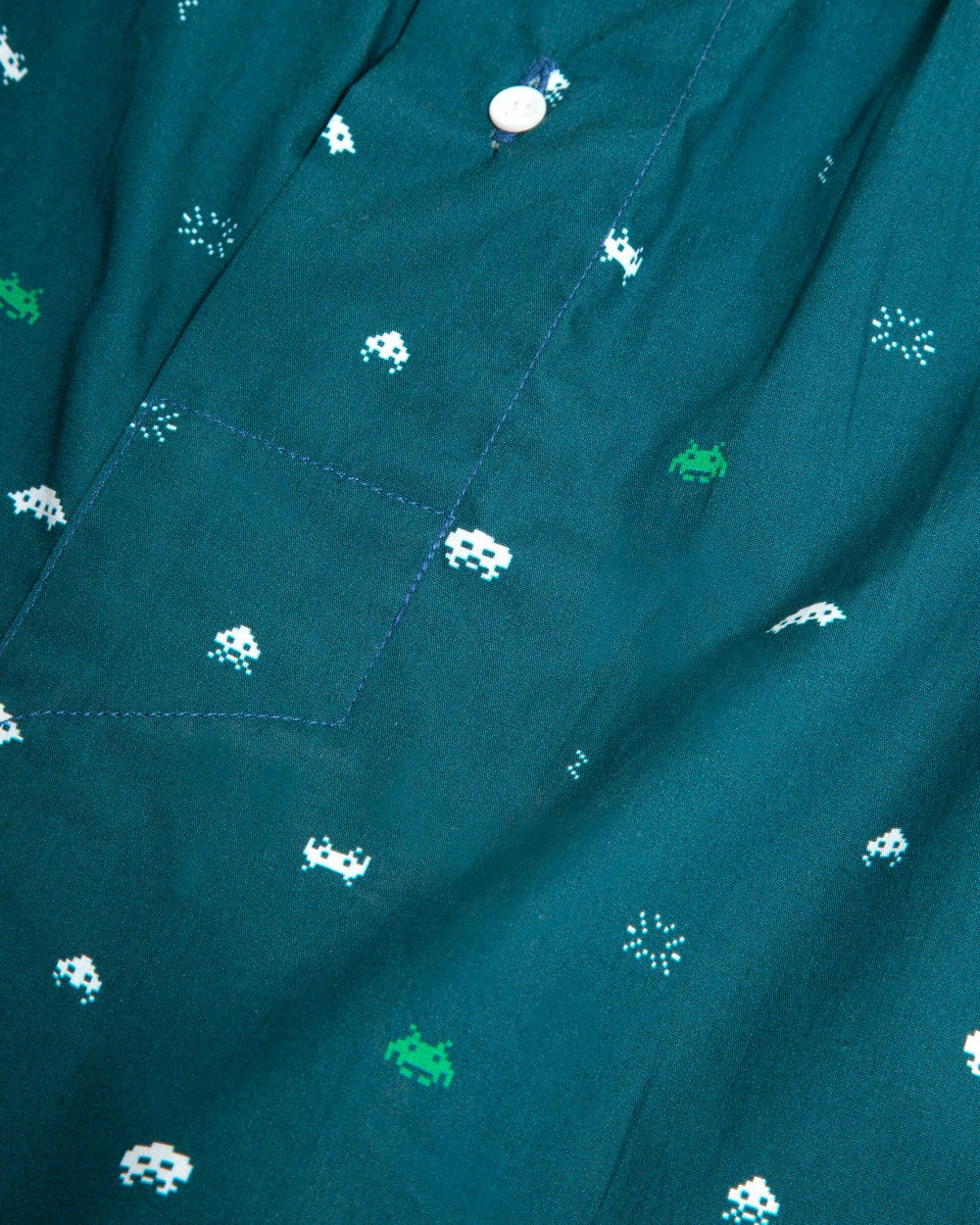 Caleçons à motifs en coton bio - space invaders boxer blue