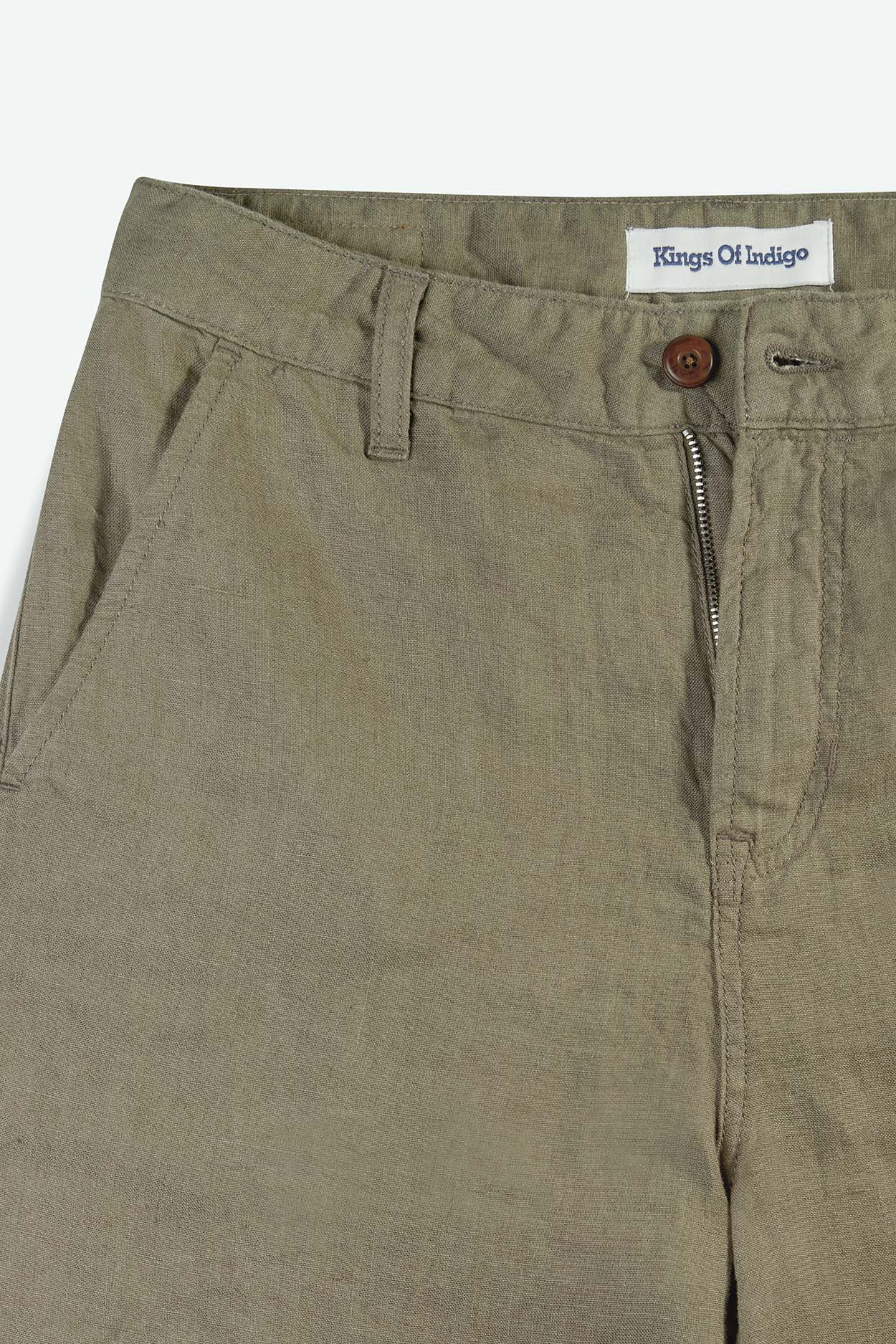 Pantalon ballon en lin | kaki "leila - bungee cord"