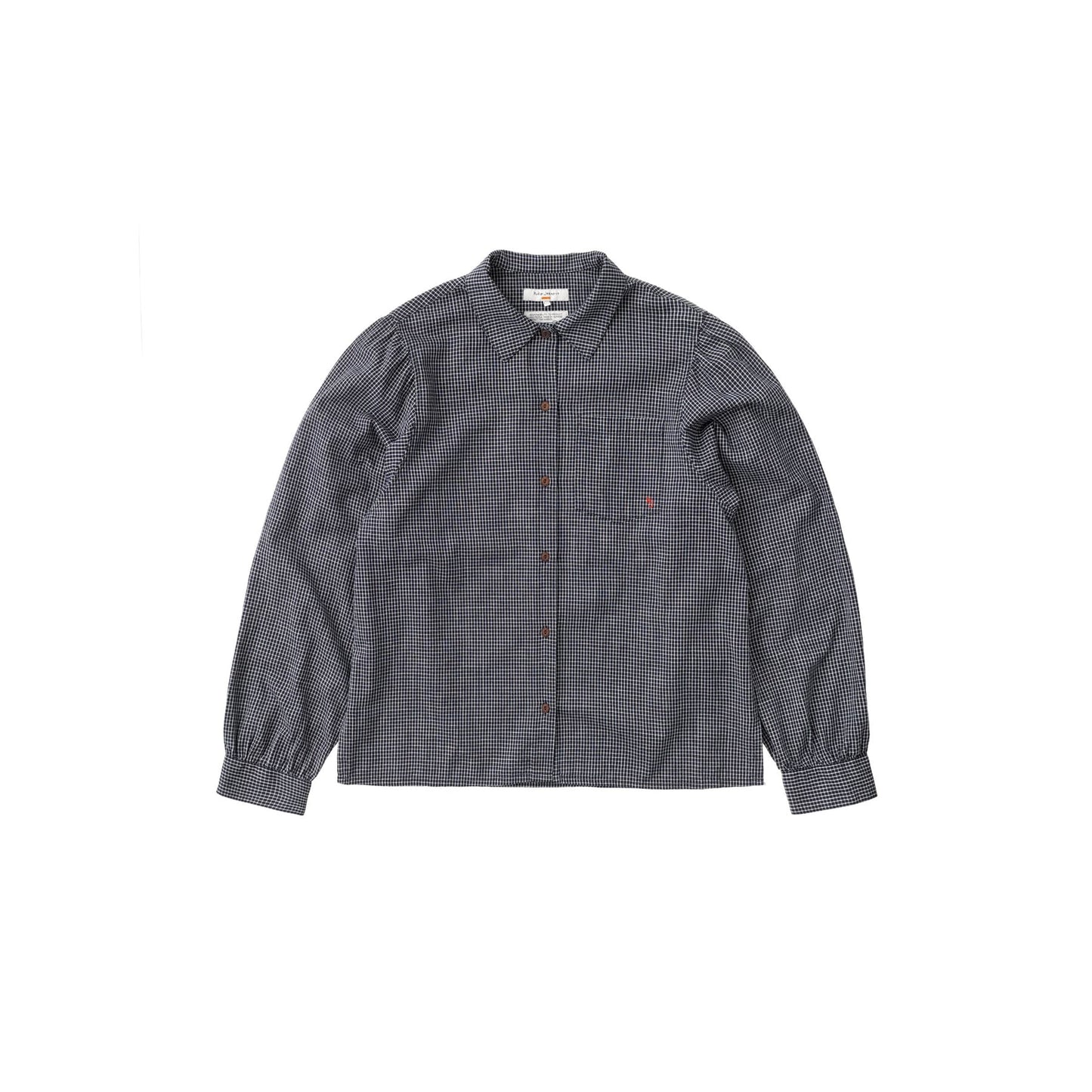 Chemise à carreaux en coton bio | Indigo "edith check blouse indigo"