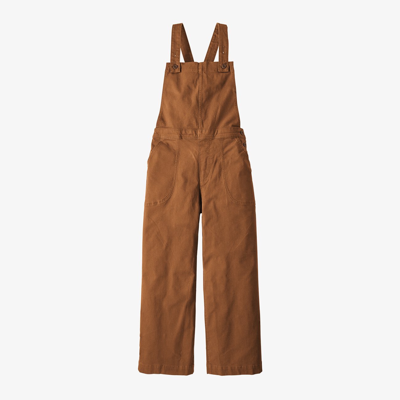 Salopette en coton bio | Camel "stand up cropped overalls camel"