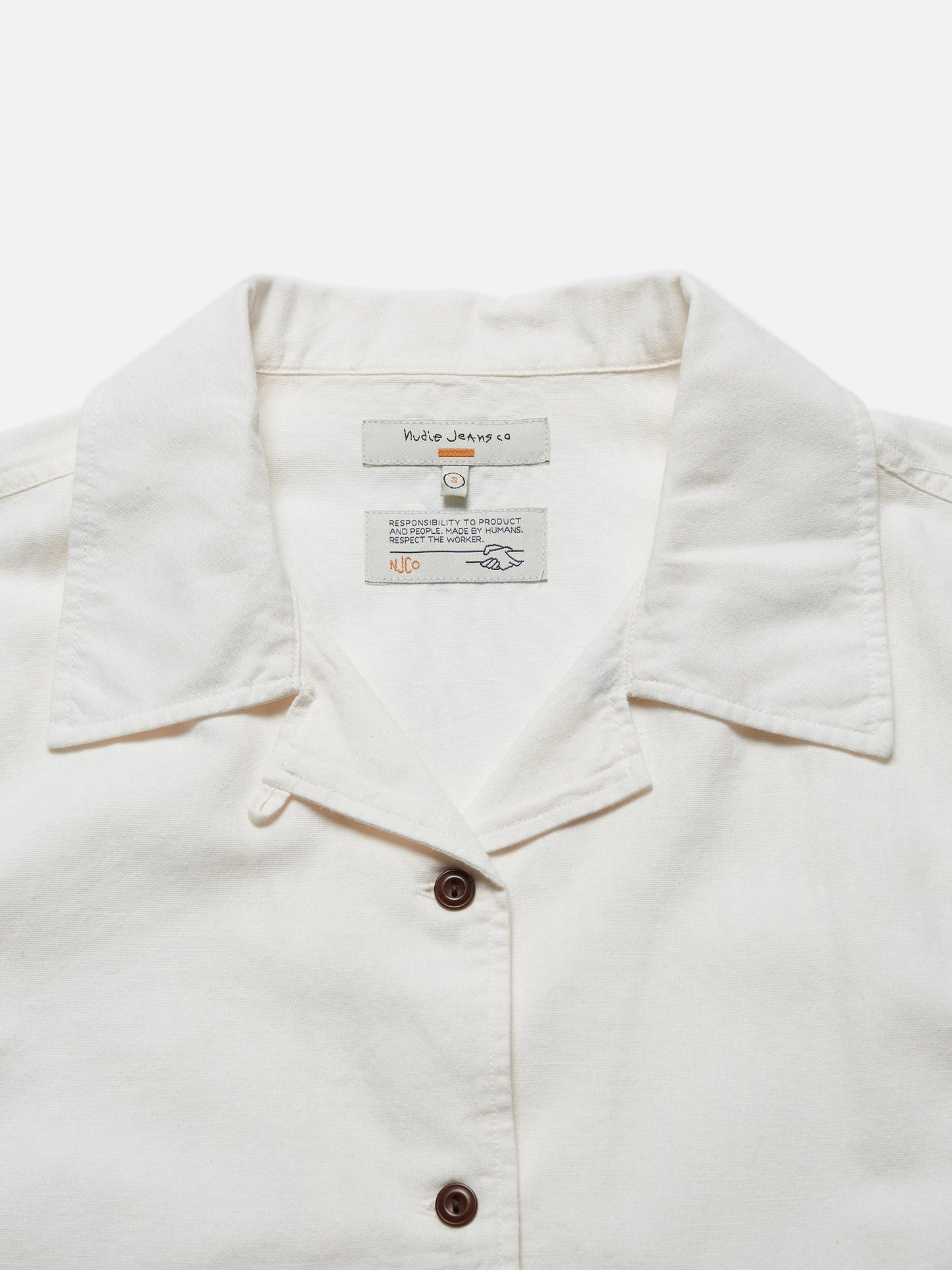 Chemisier manches courtes en coton bio | Blanc brodé "moa floral egg white"