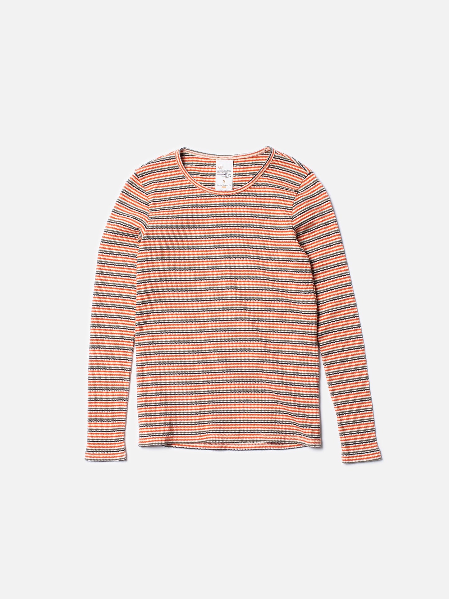 T-shirt manches longues en coton bio | Multicolore "jessy striped rib ls t-shirt"