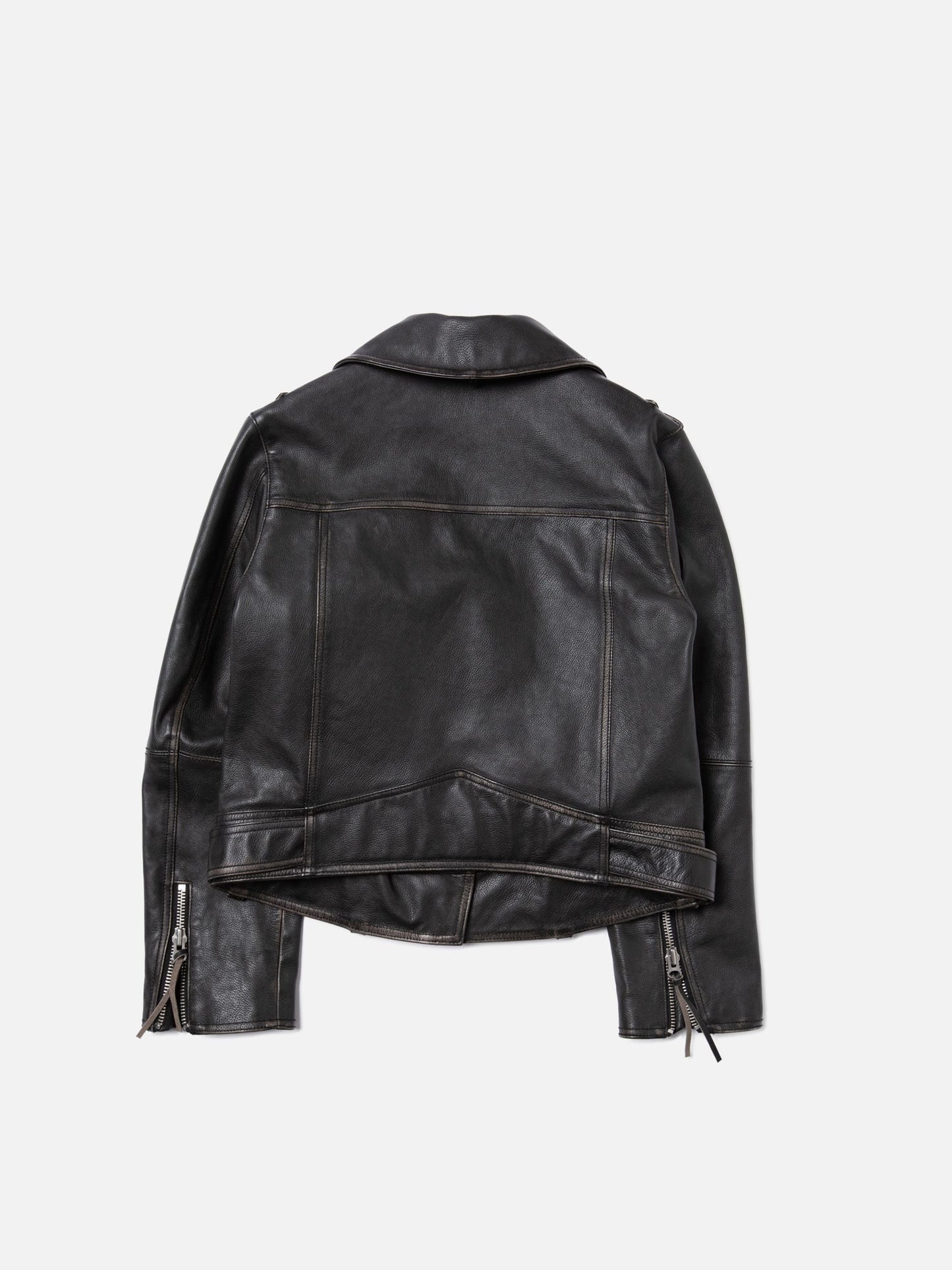 Veste en cuir tannage végétal |noir " Greta biker leather jacket"