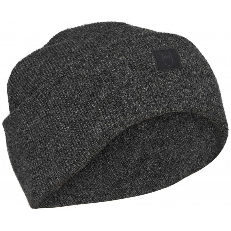 Bonnet gris chiné en laine bio - LEAF