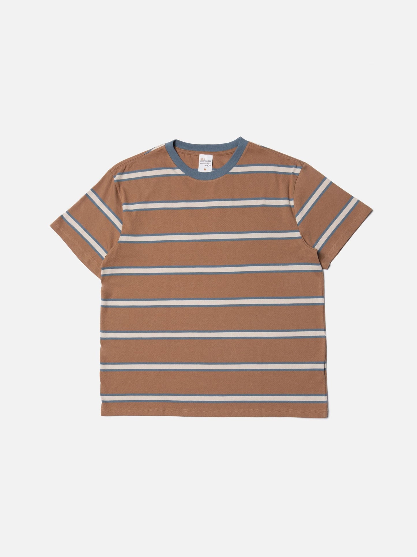 T-shirt rayé en coton bio | marron "leffe 90s stripe t-shirt"