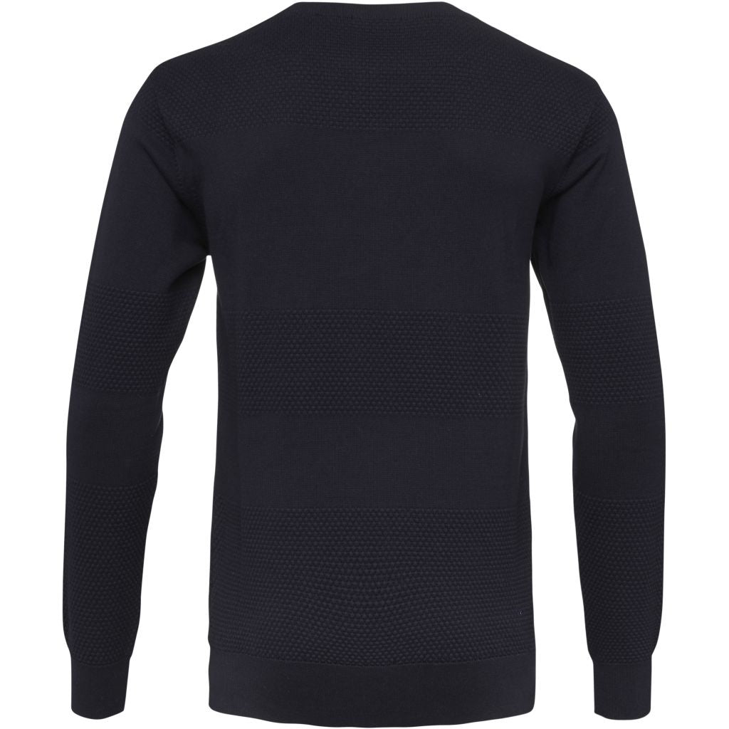 Pull nid d'abeille marine en coton bio