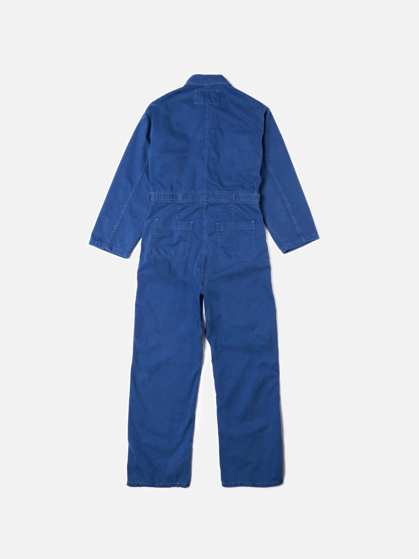 Combinaison worker en coton bio | bleu "ella herringbone boilersuit blue"