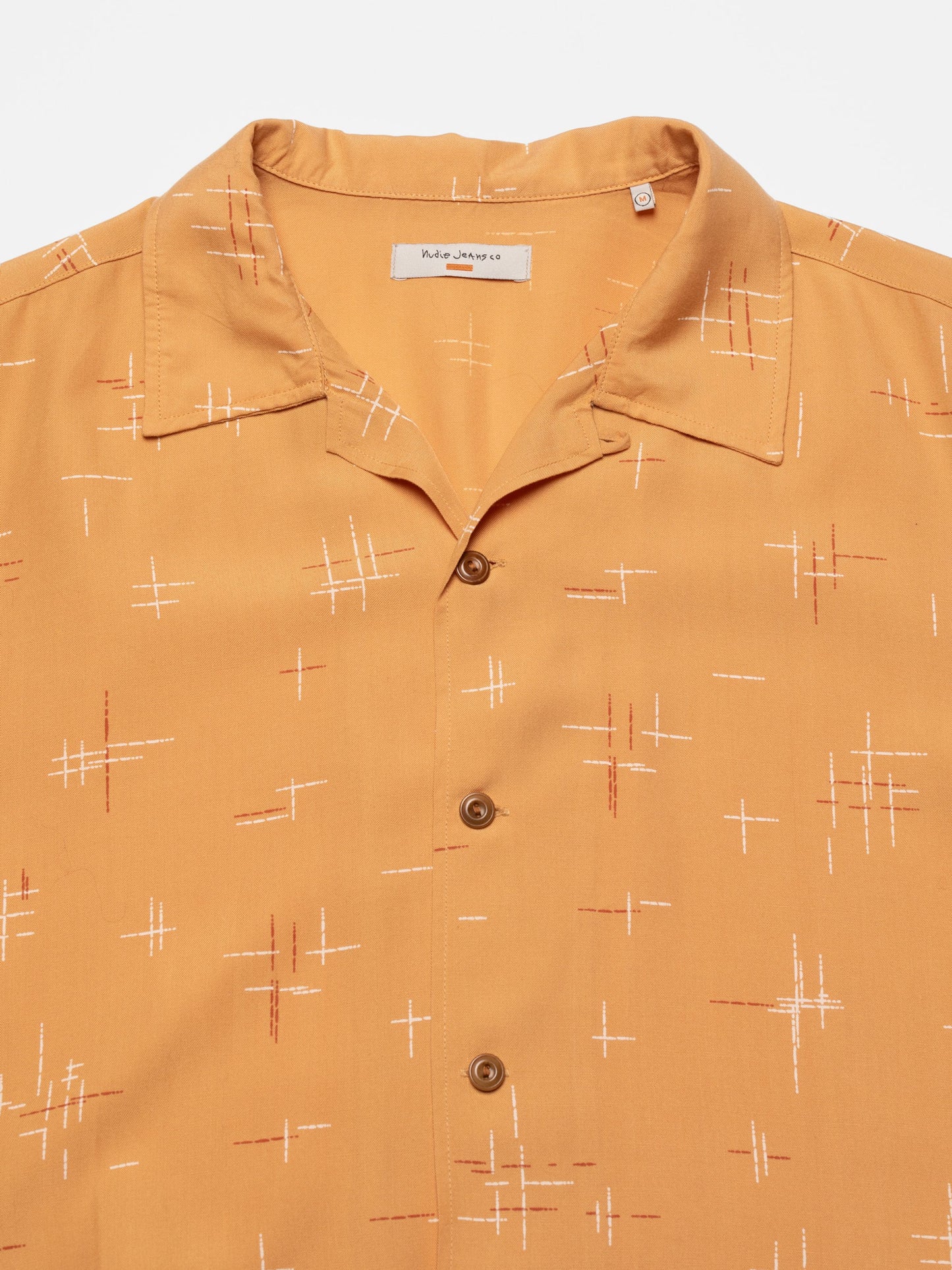 Chemisette en tencel | ocre "arvid 50s hawaii shirt ochre"