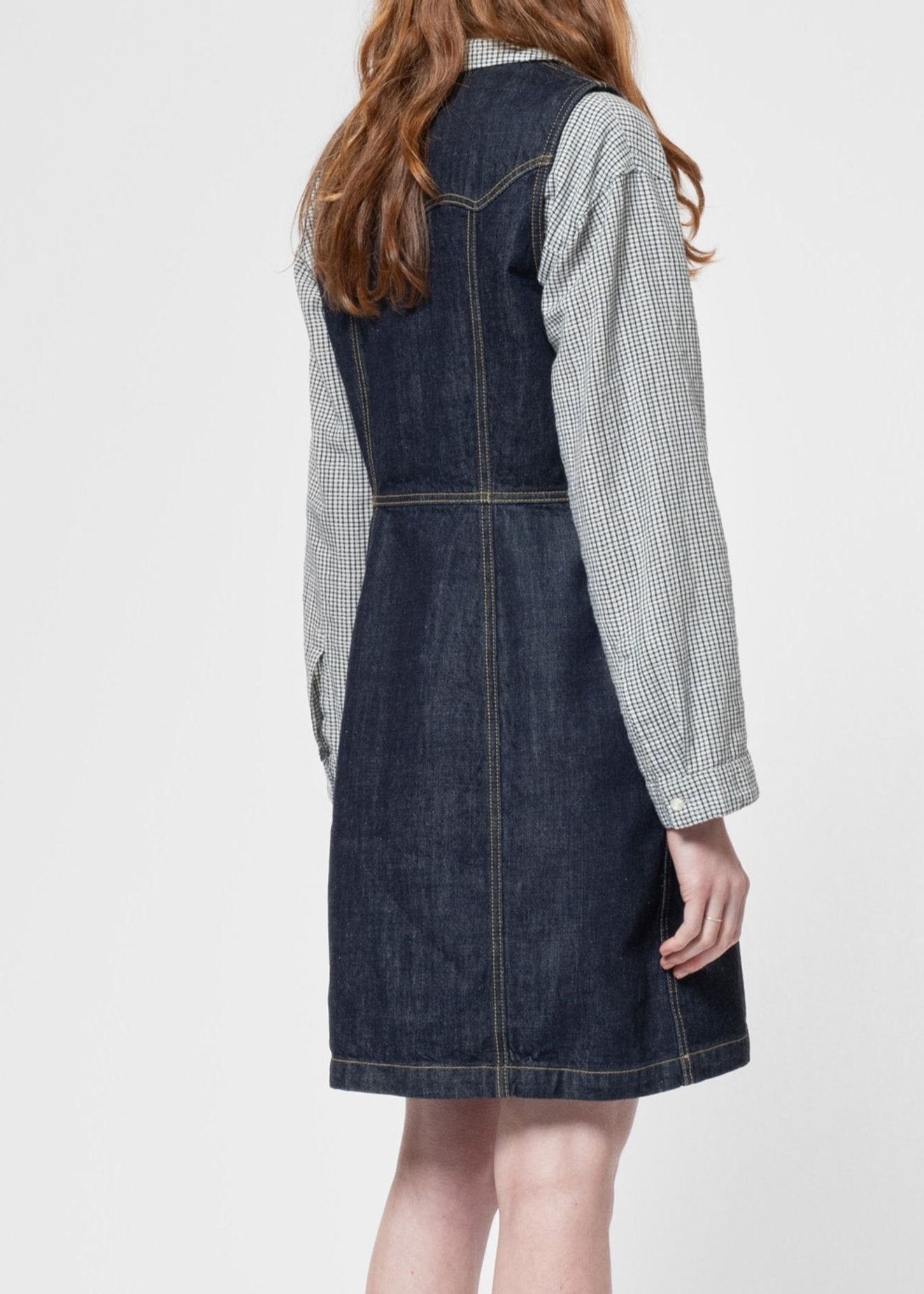 Robe denim en coton bio | brut "ina denim dress one wash dark blue"