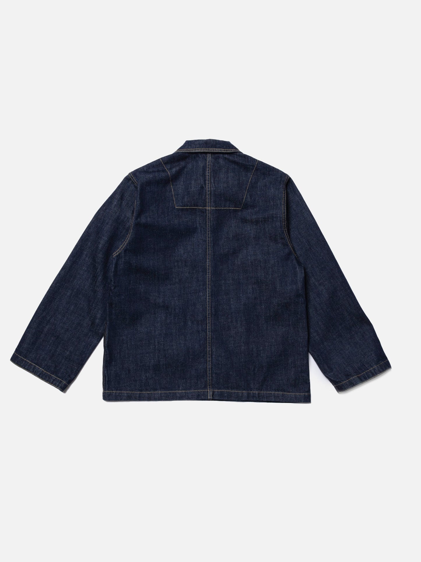Veste denim en coton bio | brut "ada workwear jacket one wash - dark blue"